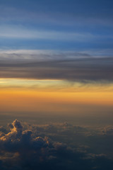 Fototapeta na wymiar Flying above the clouds 