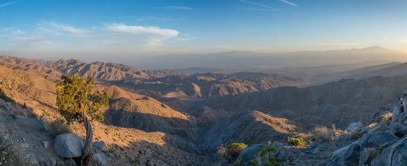 Panorama at Keys View in Joshua Tree National Park 