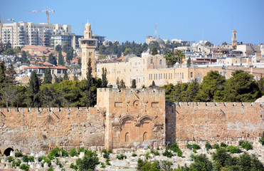 JERUSALEM ISRAEL 23 10 16: Golden Gate is the only eastern gate of the Temple Mount is one of only...