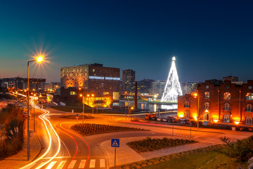 Aveiro city by sunset in Portugal