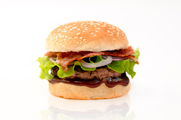 Fresh and tasty burger isolated