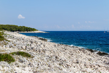 Fototapeta na wymiar Sea and coastline of Hvar island, Croatia