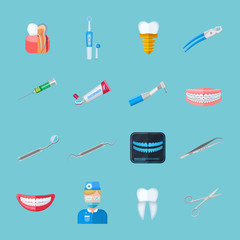 Dentist Isolated Flat Icons 