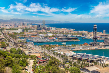 Obraz premium Panoramiczny widok na Barcelonę