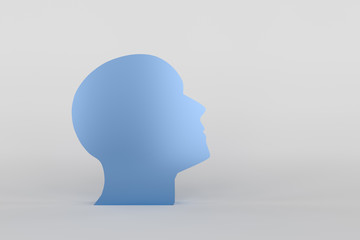 3d rendering of human face sign