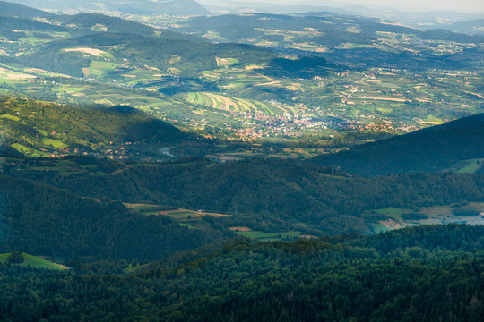 Fototapeta Krościenko nad Dunajcem, widok ze szczytu Lubania, Polska