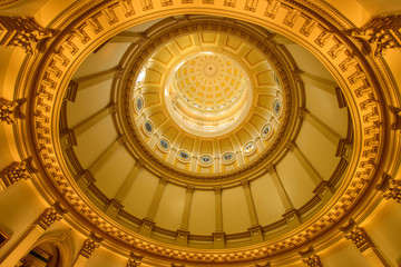 Obraz premium Gold Dome - A close-up inside view of gold dome of Colorado State Capitol Building. Denver, Colorado, USA.