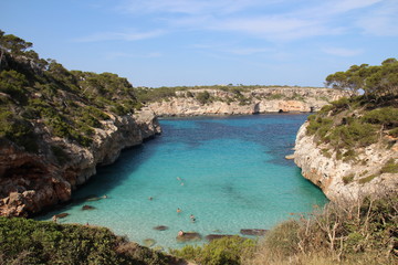 Blick auf Cala des Moro Mallorca Traumstrand