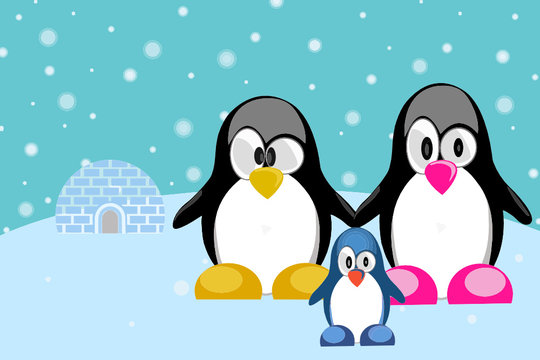 penguin family - pinguin familie - tux