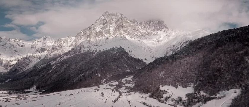 Aerial view from DJI Phantom on a Kavkaz Mountains in Georgia.