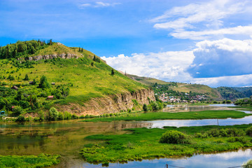 A small Russian village in the Ural mountains. Summer rest. 