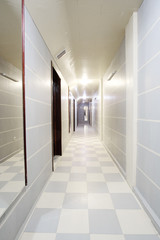 Interior of a corridor in an office center, hospital or something like this
