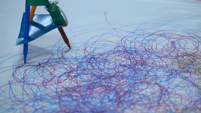 hands made Robot felt pen.