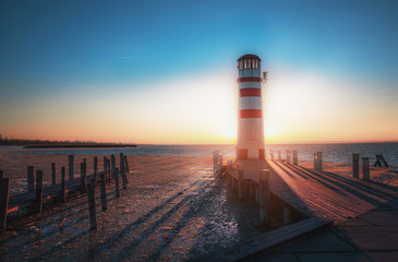 Lighthouse at Sunset 