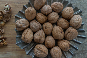 Walnut kernels and whole walnuts