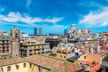 Naklejka premium Panoramic view of Barcelona