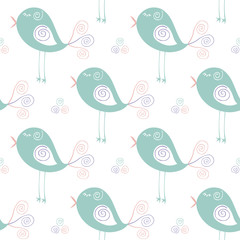 seamless bird pattern and background vector illustration