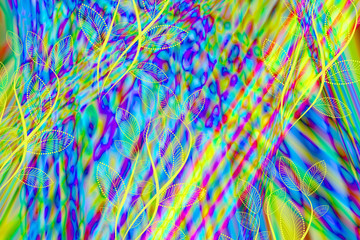 Abstract tie dye blurred background geometrc crystal and hawaiian design