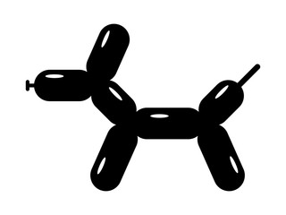 Toy balloon dog or balloon animal flat icon for apps and websites