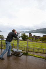 Fototapeta na wymiar Viewing Urquhart Castle - Loch Ness - Scotland