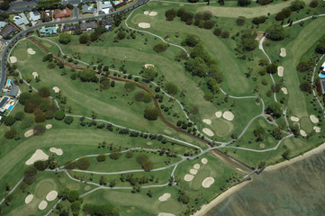 Aerial of Waialae Country Club in Kahala