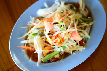 Photo of papaya salad with horse crab , Somtam, Thaifood famous