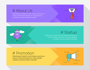 Flat minimal web header banner template in vector