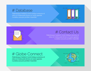 Flat minimal web header banner template in vector