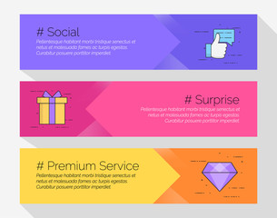 Flat minimal web header banner template in vector