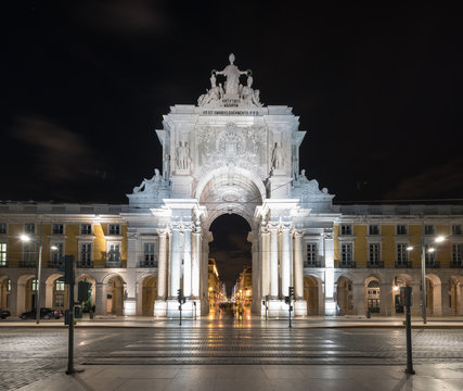 Triumphal Arch Along Augusta Street - Lisbon