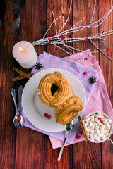 Cottage cheese rings on a white plate