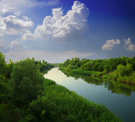 River Begej . Zrenjanin, Vojvodina, Serbia