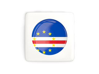 Obraz premium Square button with round flag of cape verde