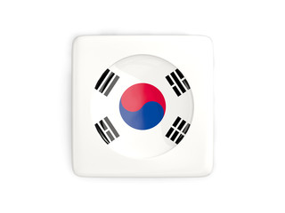 Square button with round flag of korea south