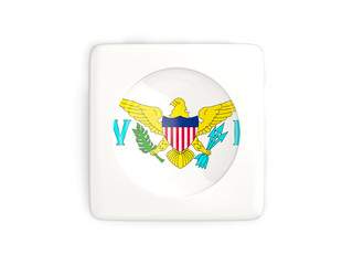 Square button with round flag of virgin islands us
