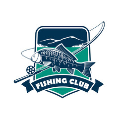 Fishing club emblem for fisherman sport
