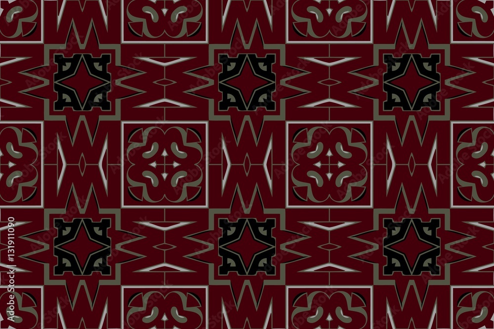 Poster abstract symmetrical pattern of ethnic elements geometric shapes of modern design