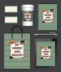 be merry and bright. Corporate identity template set. Business s