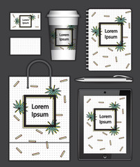 Corporate identity template set. Business stationery mock-up wit