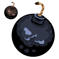 Rusty old bomb. Vector image on white background