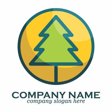 Pine Tree logo icon vector template
