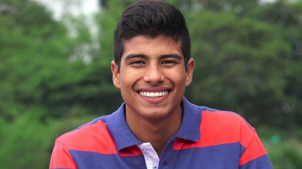 Hispanic Teen Boy Smiling