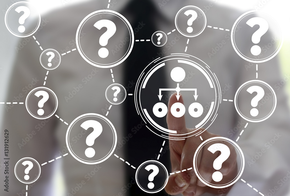 Poster business chart web finance faq concept. flowchart icon question network answer success bank insuranc