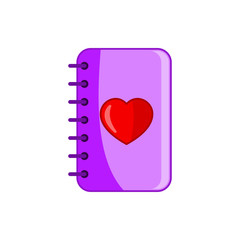 notebook with heart icon illustration