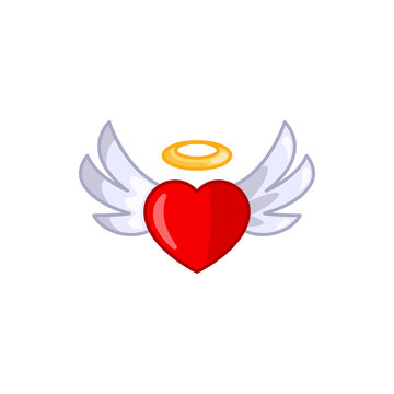 heart angel wings icon illustration
