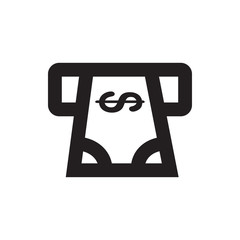 ATM money withdraw icon illustration