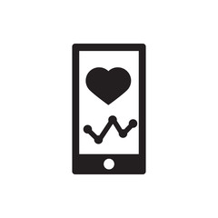 heartbeat on phone icon illustration