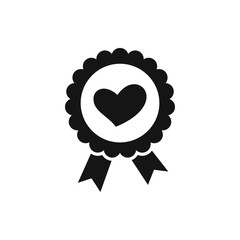 heart ribbon icon illustration