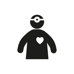 doctor with medical reflector icon illustration