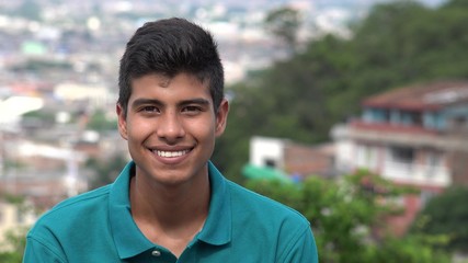 Smiling Teen Hispanic Boy